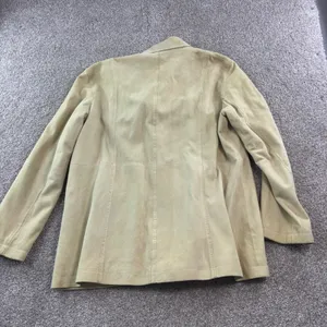 DKNY Classic Beige Suede Blazer Jacket Womens‎ Size Medium Button Front Pockets thumbnail 6