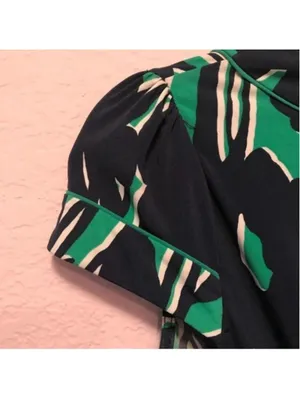 Banana Republic Green and Black Floral Print‎ Dress thumbnail 7