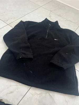 Vintage Nike Black Fleece Quarter Zip Pullover Size Medium thumbnail 2