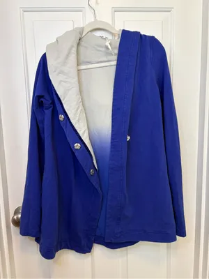 lululemon hoodie button cardigan sweater size 8 blue cotton cozy oversized fall thumbnail 3