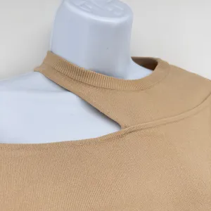 Michael Costello x REVOLVE Beige Tan Cut Out Oversized Cropped Sweater XS Top thumbnail 5