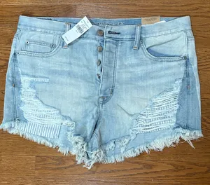American Eagle | NWT “Vintage Hi-Rise Festival” Light Blue Jean Shorts Size 12 thumbnail 1