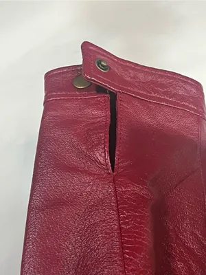 Boutique Europa Women’s Burgundy Genuine Leather Full Zip Jacket Coat Size 8 thumbnail 6
