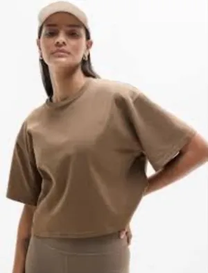 Athleta True Cotton Crop Tee Clay Size Medium thumbnail 1