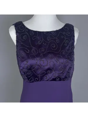Rhapsody Purple Sleeveless Formal Gown with Beaded Bodice – Size M thumbnail 5