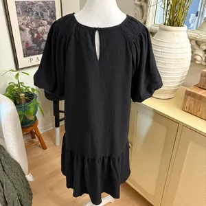 Z SUPPLY Remy Drop Waist Texture Dress In‎ Black Size Medium thumbnail 4