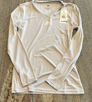 Adidas Women's Long Sleeve Team Base Tee Sz S Grey thumbnail 1