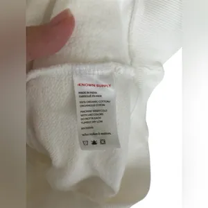 Known Supply Organic Cotton White Hoodie with Panda thumbnail 3