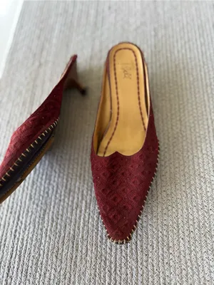 J. Jill Burgundy Textured Pointed Toe Slip-On Kitten Heels Mules 8.5 thumbnail 7