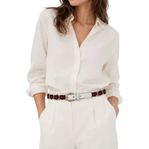 Gucci White Leather Gold Chain Web Belt Women Size 85/34 thumbnail 2