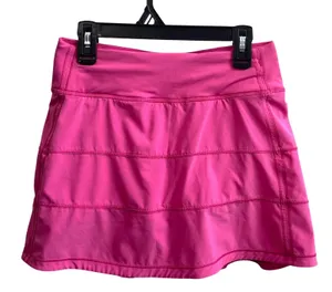 Lululemon‎ Pace Rival Skirt Women 2 Pink Tenniscore Tiered Pleated Skort LW8AADT thumbnail 1