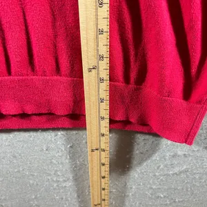 1151 | Michael Kors Red Cotton‎ Quarter Zip Pullover Sweater Womens Small thumbnail 9