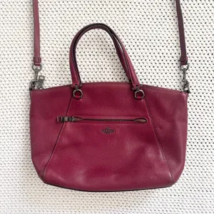 Coach Maroon Oxblood Red Prairie 58874 Top Handle Satchel Crossbody Leather Bag thumbnail 2