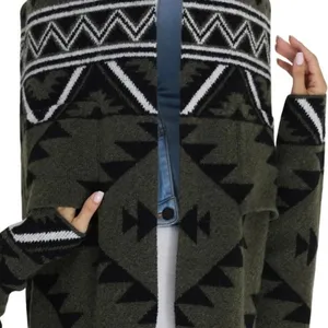 NWT!! FRYE Patterned Cozy Cardigan Sweater Burnt Olive Combo Green X-Large thumbnail 6