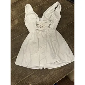 Naked Wardrobe SHIRTING V-NECK CORSET‎ MINI DRESS White Size XS thumbnail 3