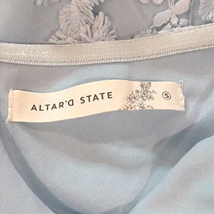 Altar’d State Adley Embellished Mini Dress Light Powder Pastel Blue Small thumbnail 6