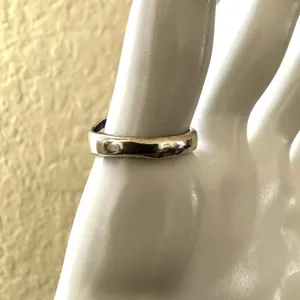Sterling silver green stone ring Silver thumbnail 4
