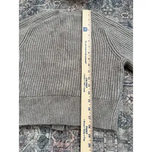 Abercrombie & Fitch Womens Cropped Ribbed Pearl Button Cardigan Sweater Taupe S thumbnail 5