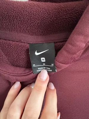 Nike Women's Burgundy Hoodie with Small Swoosh thumbnail 6