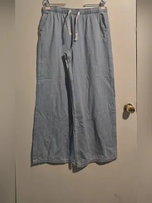 stradivarius Light Blue Wide-Leg Drawstring Jeans thumbnail 2