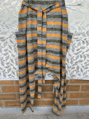 Free People Striped Cozy Knit Jumpsuit Lagenlook Boho Drop Crotch Pocket L thumbnail 4