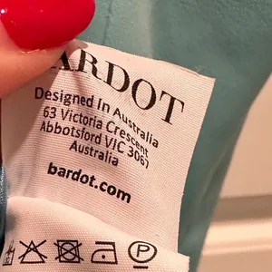 Bardot Anya Aqua Blue Midi‎ Dress Asymmetrical Open Back Slit Size 4 Cocktail thumbnail 10