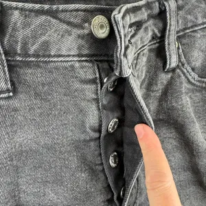 Old Navy OG Straight High Rise Button Fly Distressed Denim Shorts Black Women 12 thumbnail 3