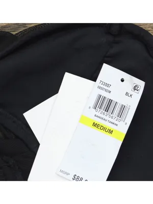 Becca Muse Bandeau Tankini Swim Top Mesh 733557 Black M thumbnail 4
