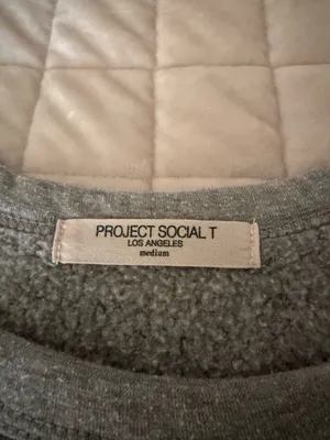 Project Social T Heather Gray Fleece Crewneck Sweatshirt thumbnail 3