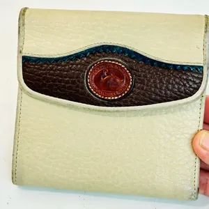 Dooney & Bourke Vintage Wallet, Bone All Weather Leather, British Tan, Kisslock thumbnail 3