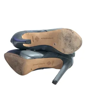 Antonio Melani Gray Leather Suede Ankle Booties Heel Boots 9M thumbnail 11