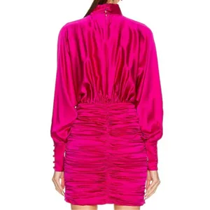 Retrofête Silk Barbara Mini Dress in Orchid Pink size XS NEW $695 thumbnail 5