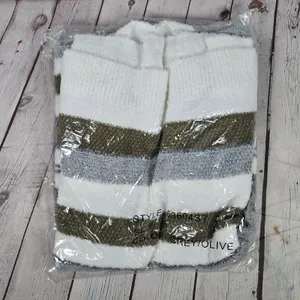 Pink Clover Stitch Fix Striped Eyelash Knit Open Front Cardigan Gray‎ Olive S thumbnail 10