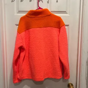 Cotton Bleu Womens Neon Colorblock Sherpa Quarter Zip Pullover Sweater Small thumbnail 7