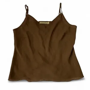 Notations Minimalist V-Neck Camisole Tank Women S Brown Adjustable Straps Silky thumbnail 1