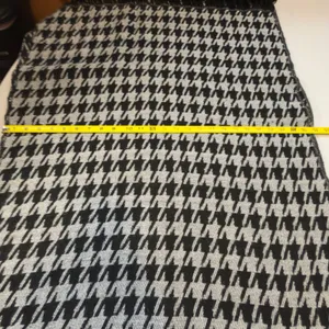 Houndstooth Fringe Poncho Wrap Open Front Shawl Black Grey Woven Cape Womens thumbnail 6