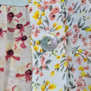 Gigio USA Patchwork Paisley Floral Button Down Sheer Tunic‎ Shirt TC2569 Medium thumbnail 4