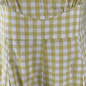 Sky to Moon Gingham Check Plaid Boat Neck Sleeveless Mini Tank Jumpsuit Romper M thumbnail 2