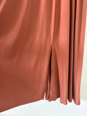 Anthropologie Sleeveless V Neck A Line Midi Boho Fall Cottagecore Dress Brown L thumbnail 6