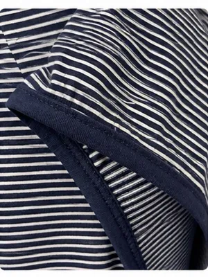 Maeve Anthropologie Navy & White Striped Asymmetrical Button Top XL thumbnail 5