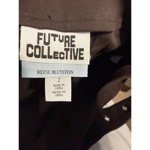 Future Collective Women's Brown High Rise Straight Leg Twill Dress Pants 2 29" thumbnail 8