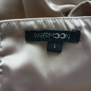 Papermoon Satin Office Siren Bella Swan Dainty Ethereal Mini Slip Dress L Beige thumbnail 6