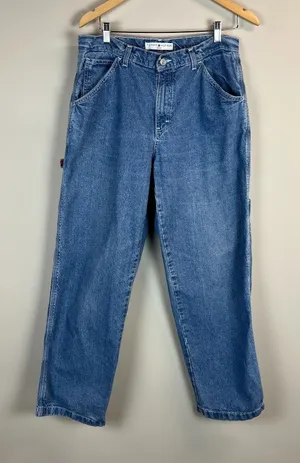 Tommy Hilfiger Carpenter Jeans Womens 12 Vintage 90's Y2K Wide Leg Baggy Hip Hop thumbnail 1