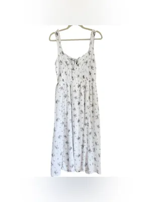 NWT AE Corset Floral Midi Dress White Medium American Eagle Maxi Sleeveless thumbnail 2