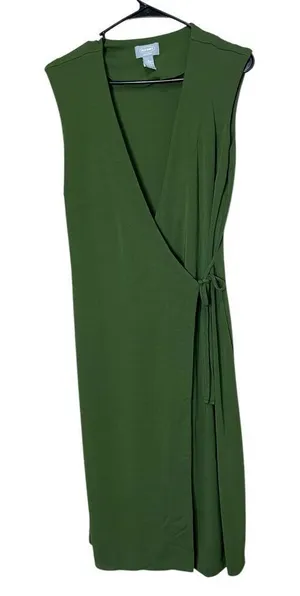 Old Navy‎ Y2K Green Wrap Dress Size M thumbnail 1