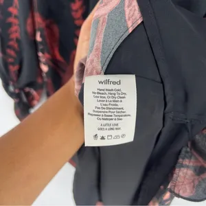 Aritzia Wilfred Charpont Dress‎ Open Back Dark Floral Black Burgundy Tie Sleeve thumbnail 9