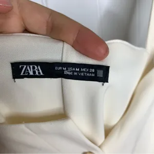 Zara white‎ belted jumpsuit size medium minimalist vacation summer thumbnail 10