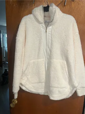 Kohl's Ivory Plush Teddy Zip thumbnail 1
