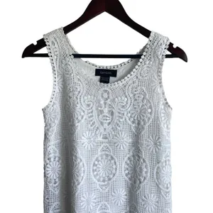 Karen Kane‎ Women Boho Coastal Crochet Lace Mini Dress S Beachy White Sleeveless thumbnail 4