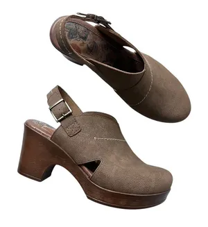 Børn Cecila Platform Slingback Clogs Brown Size 10 Boho chic Retro Chunky Heel thumbnail 1